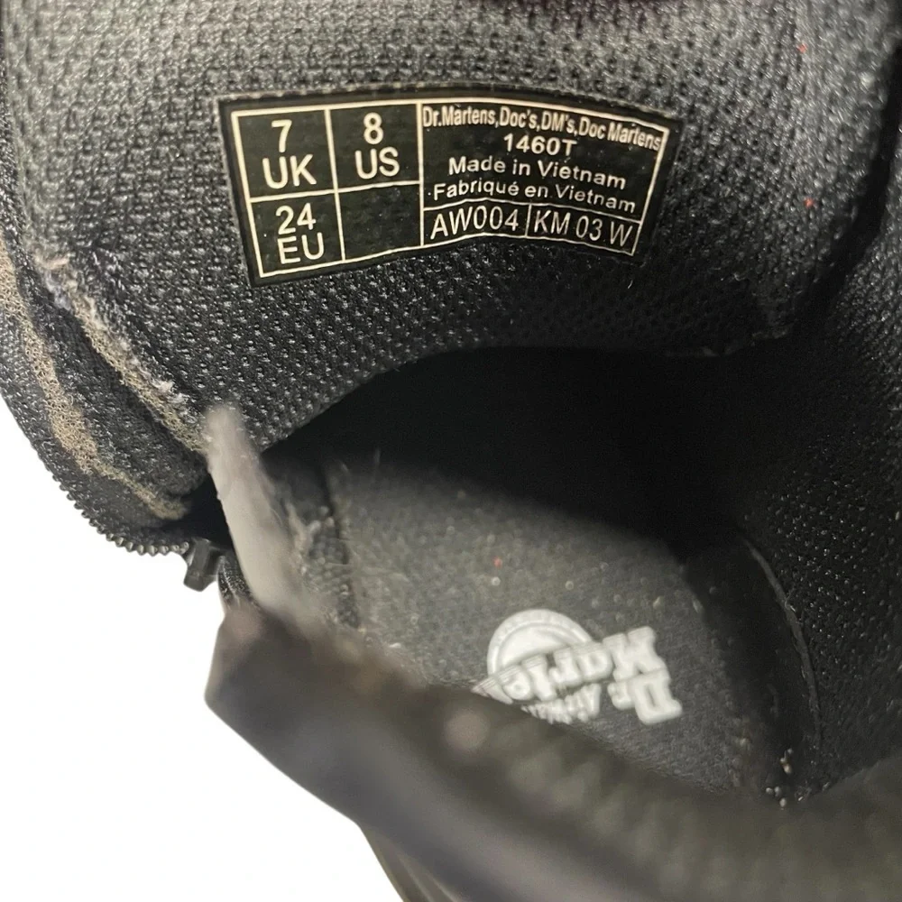 Dr. Martens 1460 Black Patent Leather Lace-Up Boots Toddler US Size 8